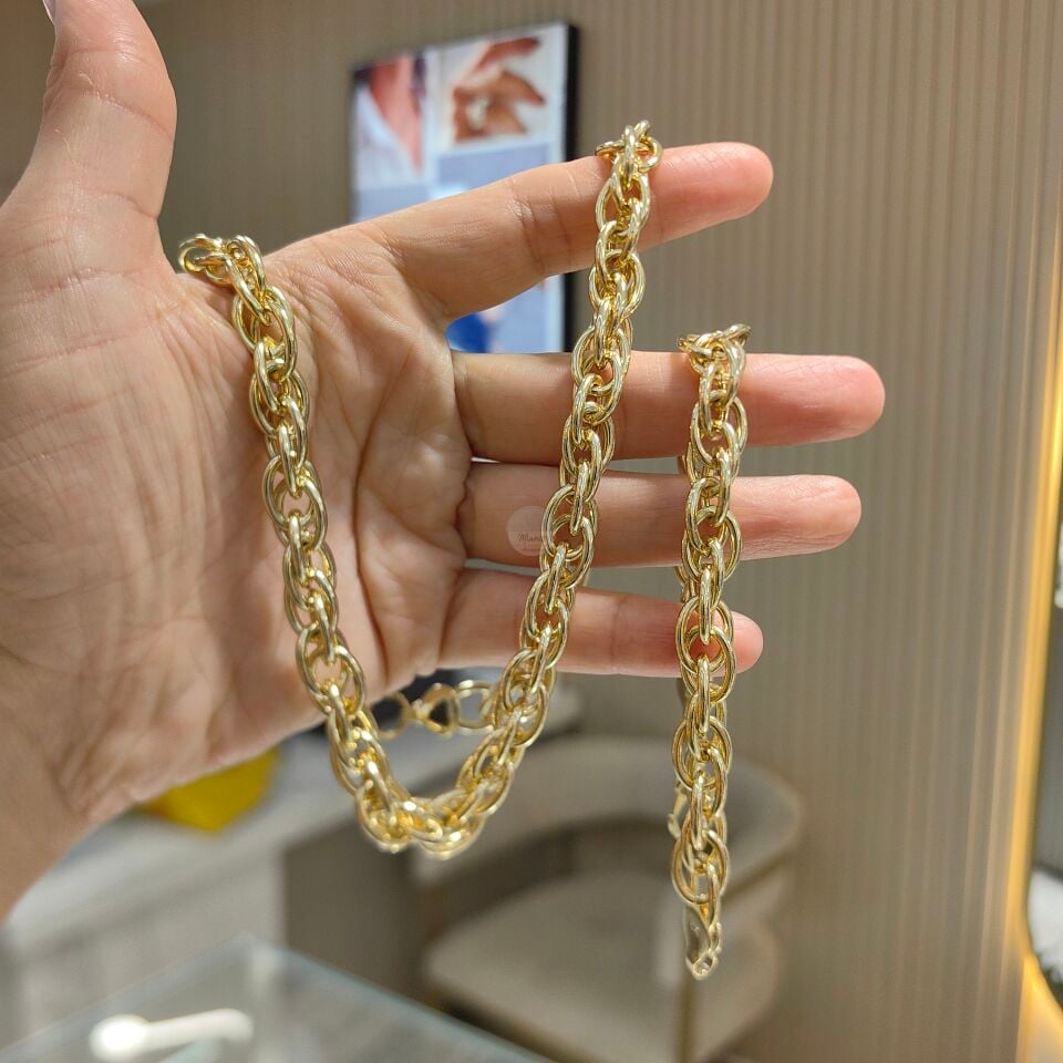 14K ALTIN KAPLAMA HALLOW SET