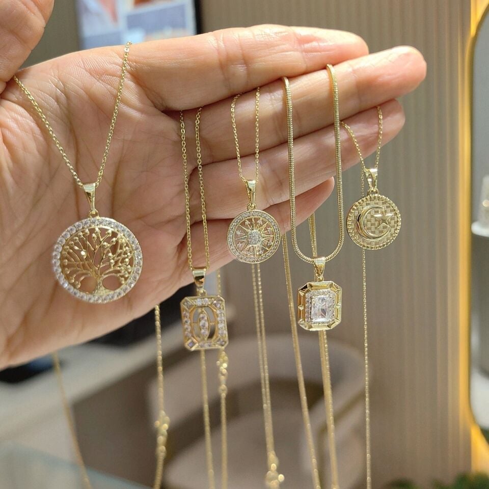 14K ALTIN KAPLAMA KOLYE
