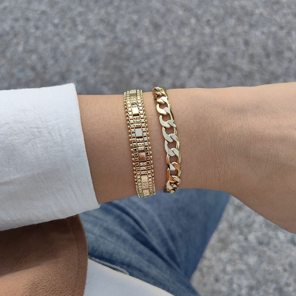 14K AYAR ALTIN KAPLAMA BİLEKLİKLER