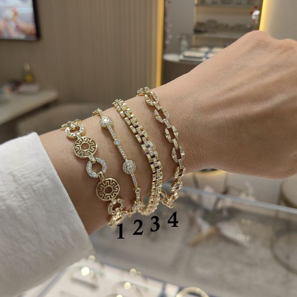 14K ALTIN KAPLAMA VRSCE KOMBİN BİLEKLİKLER