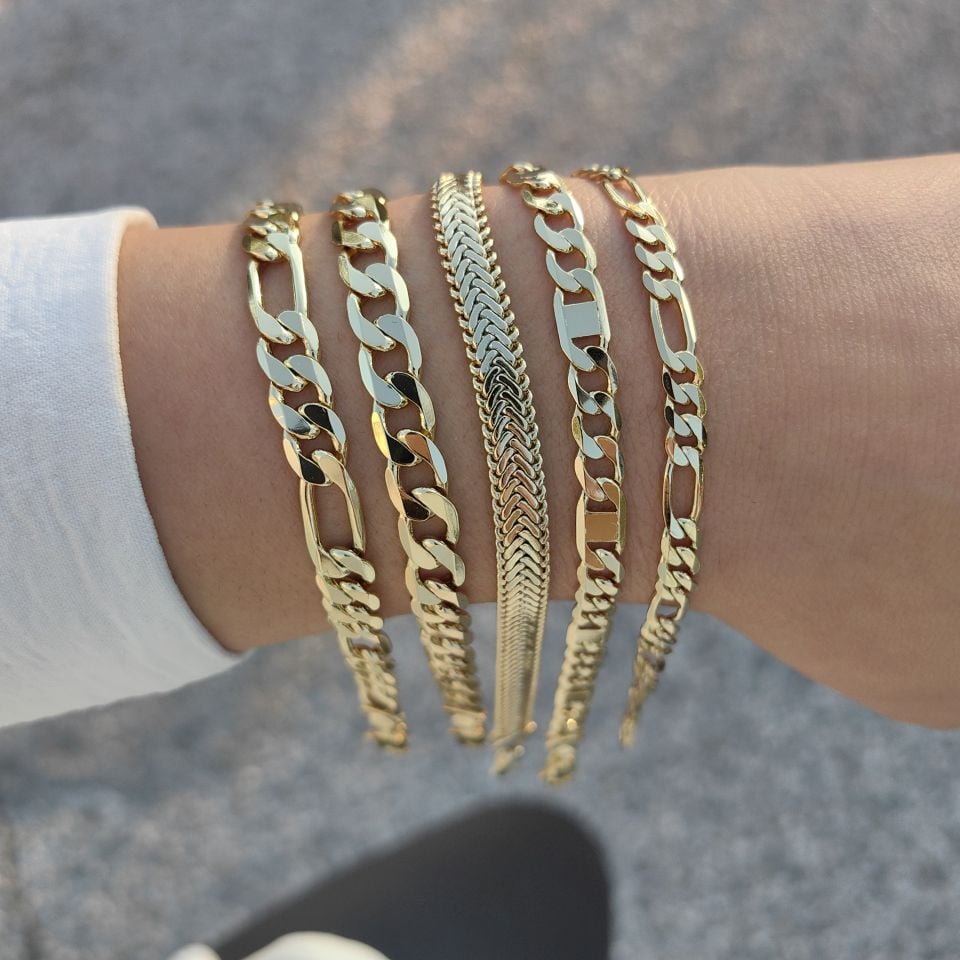 14K ALTIN KAPLAMA KLASİK BİLEKLİKLER