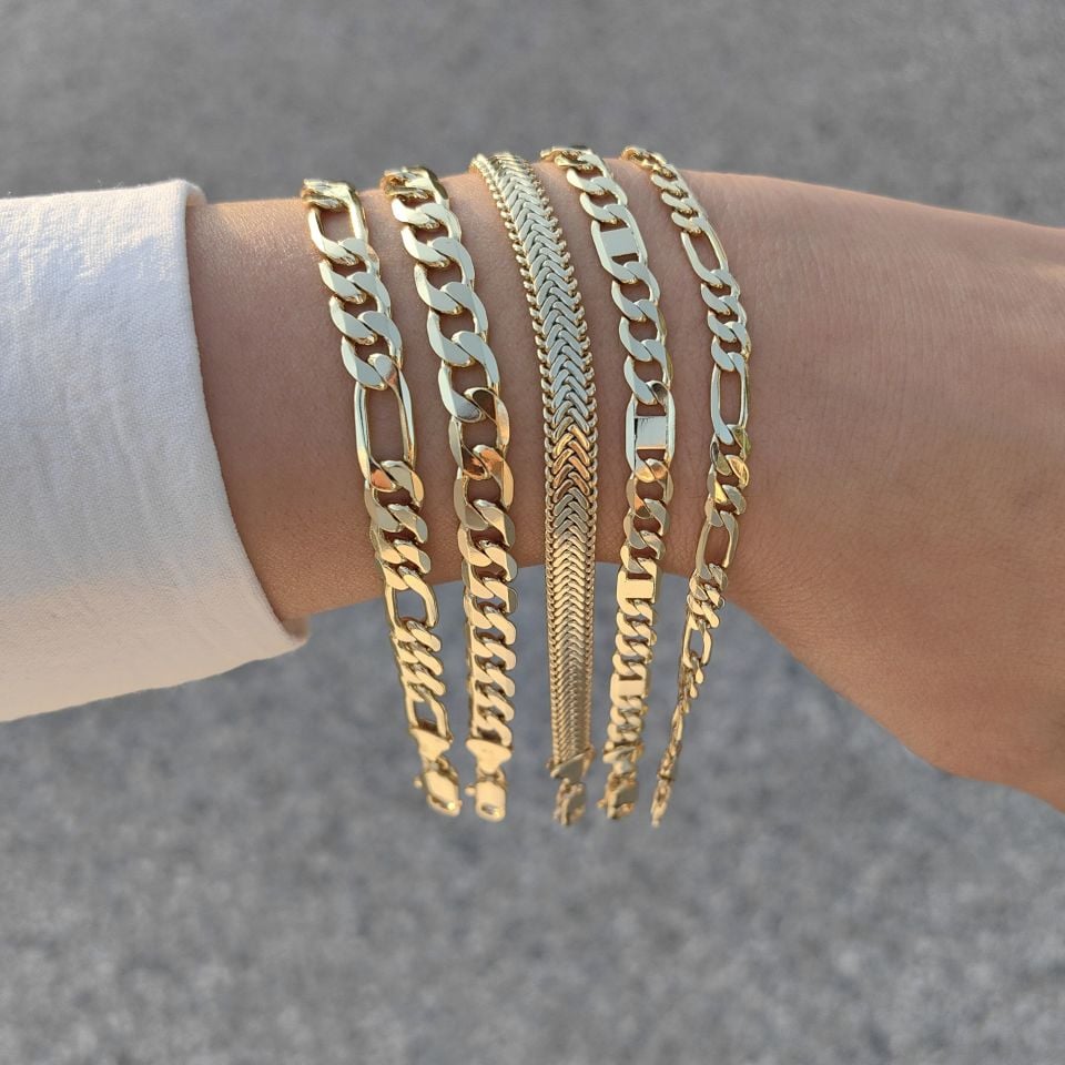 14K ALTIN KAPLAMA KLASİK BİLEKLİKLER