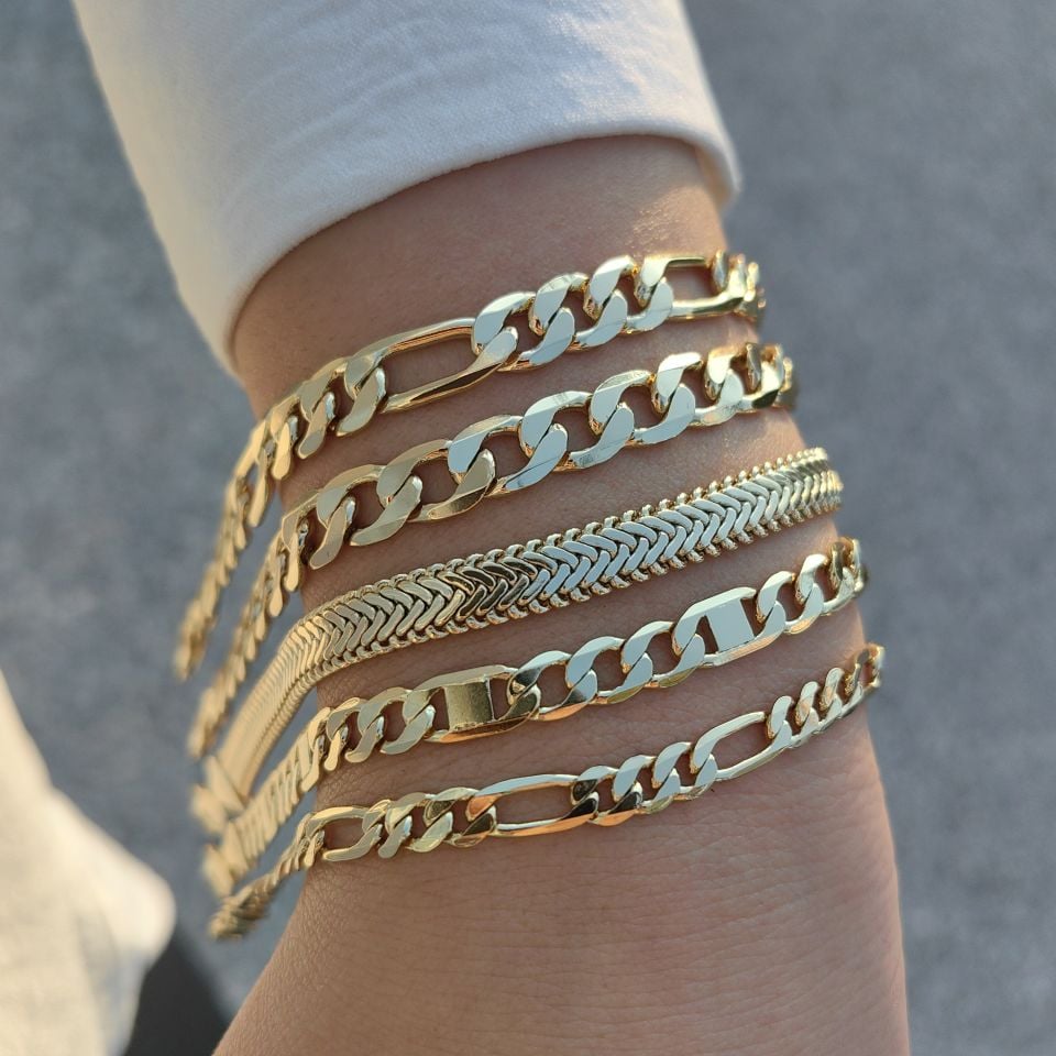 14K ALTIN KAPLAMA KLASİK BİLEKLİKLER