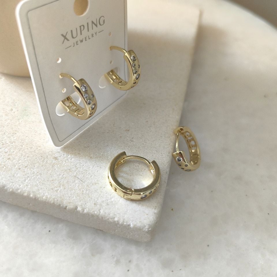 14K ALTIN KAPLAMA TAŞLI KÜPE