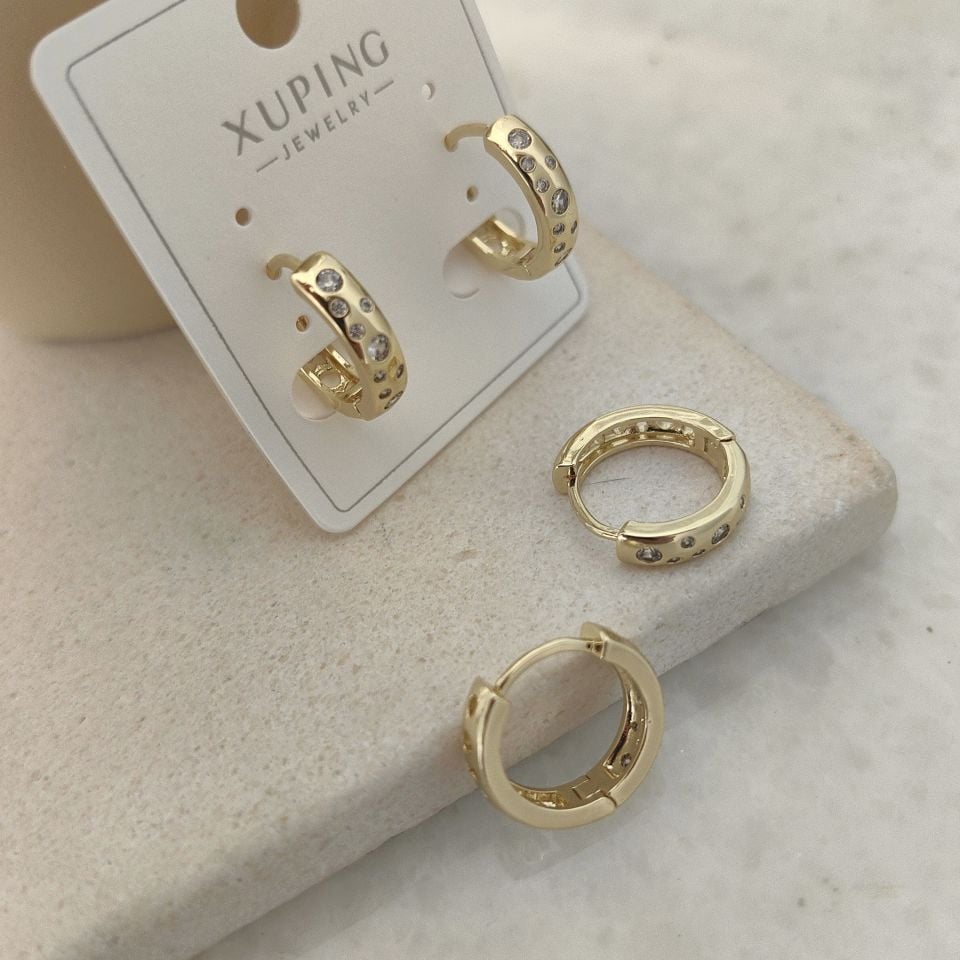 14K ALTIN KAPLAMA TAŞLI KÜPE