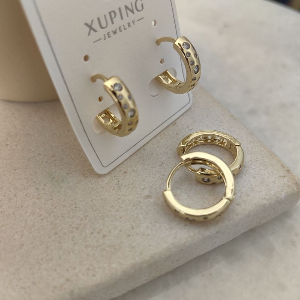 14K ALTIN KAPLAMA TAŞLI KÜPE