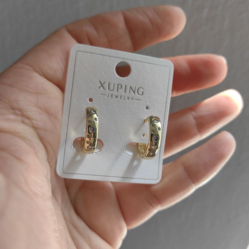 14K ALTIN KAPLAMA TAŞLI KÜPE