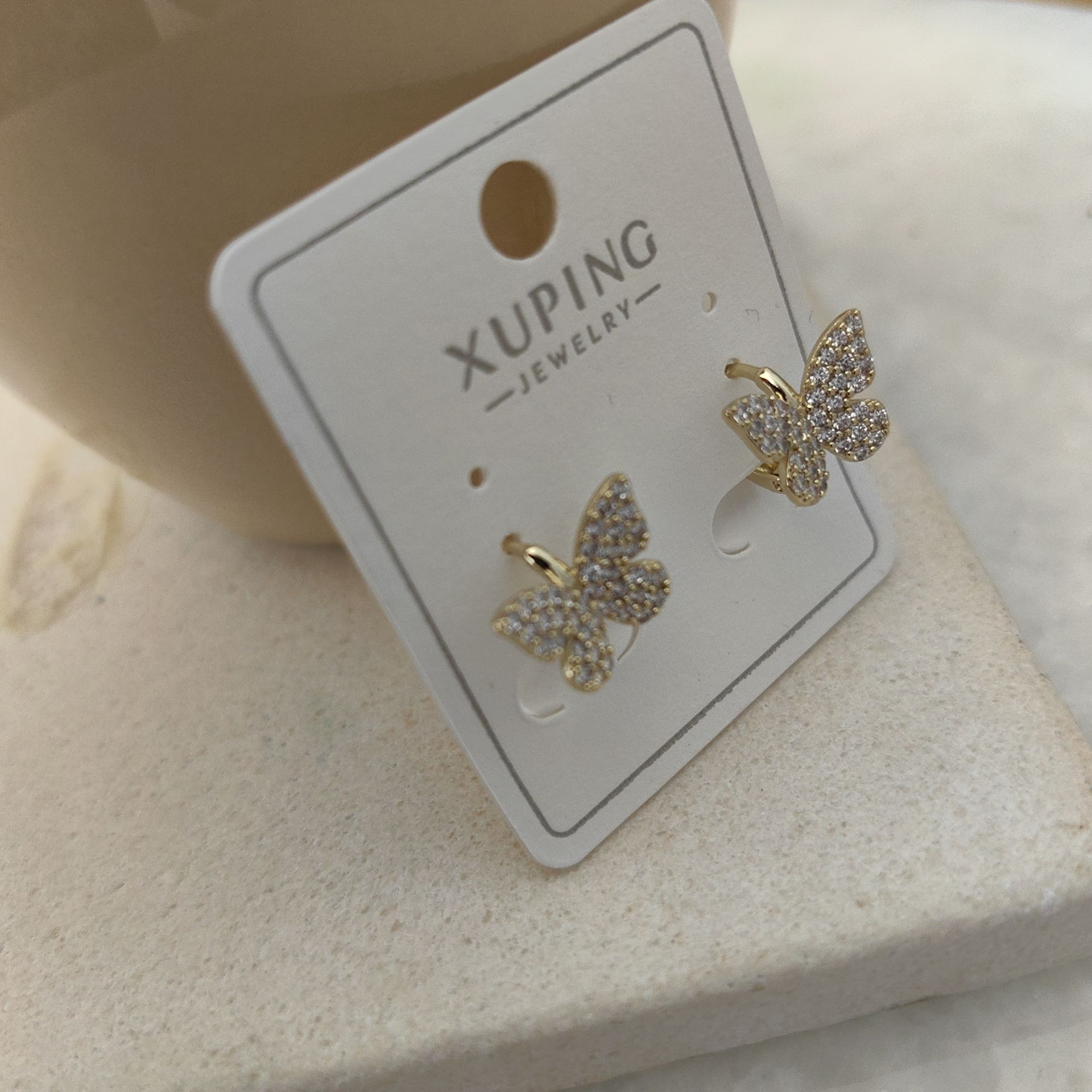 14K ALTIN KAPLAMA KELEBEK KÜPE