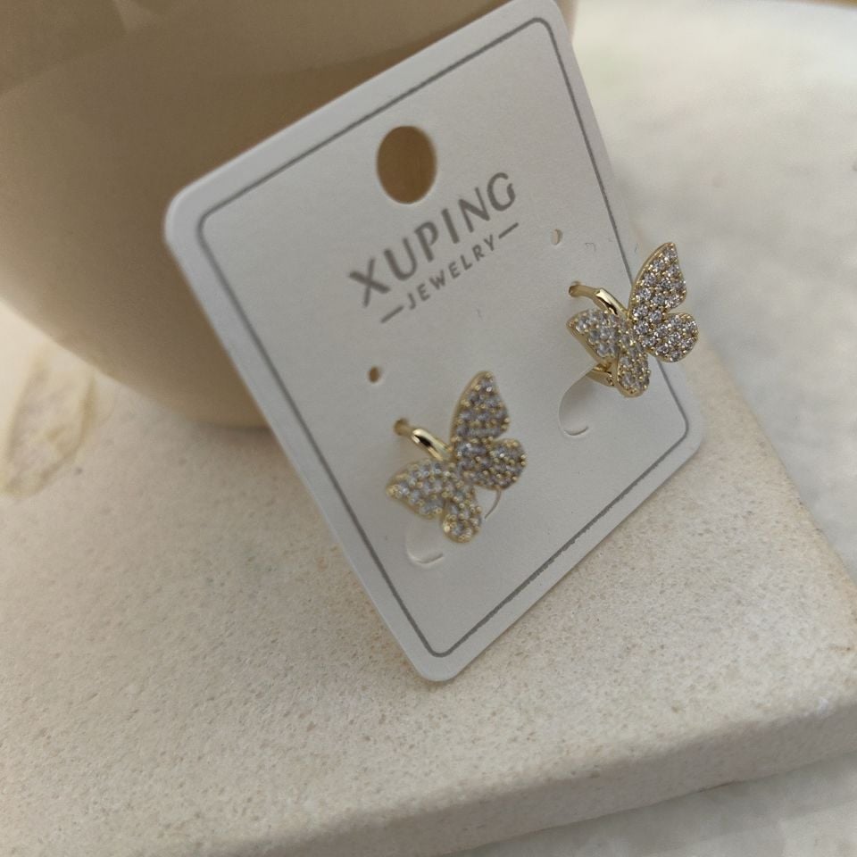 14K ALTIN KAPLAMA KELEBEK KÜPE