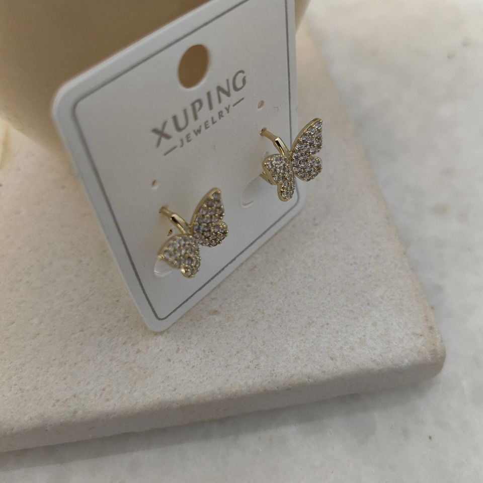 14K ALTIN KAPLAMA KELEBEK KÜPE