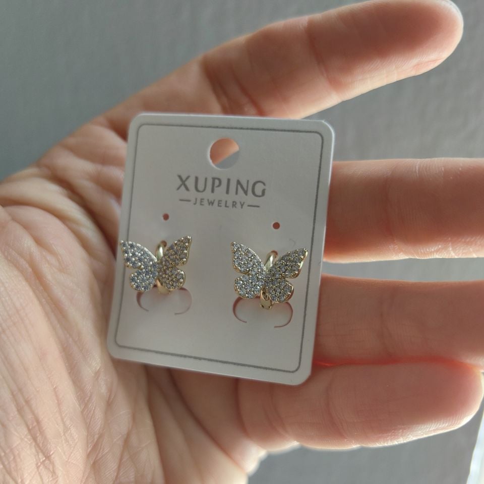 14K ALTIN KAPLAMA KELEBEK KÜPE