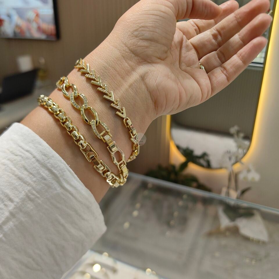 14K ALTIN KAPLAMA OMORFİ BİLEKLİKLER