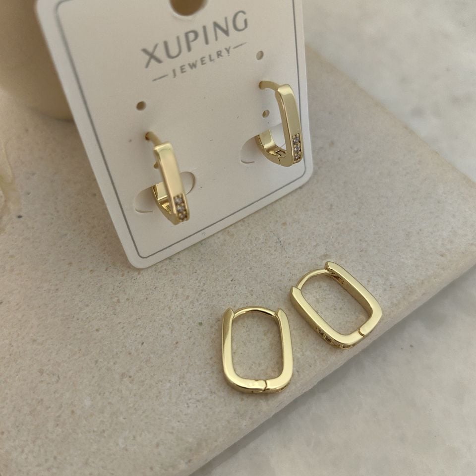 14K ALTIN KAPLAMA KARE MİNİMAL KÜPE