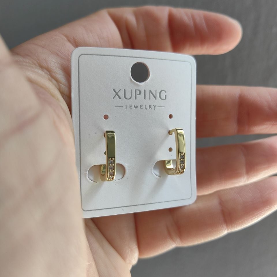 14K ALTIN KAPLAMA KARE MİNİMAL KÜPE