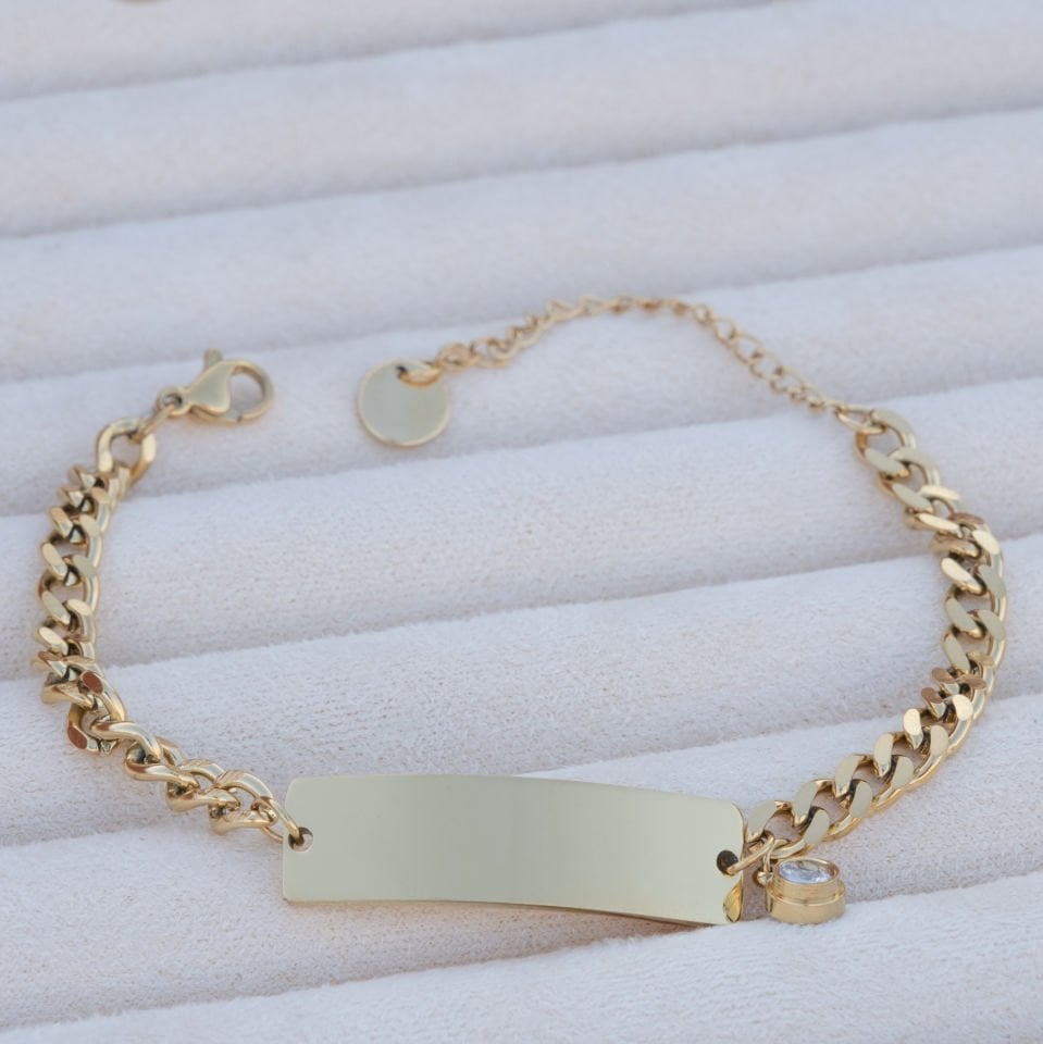 PLAKALI GOLD BİLEKLİK