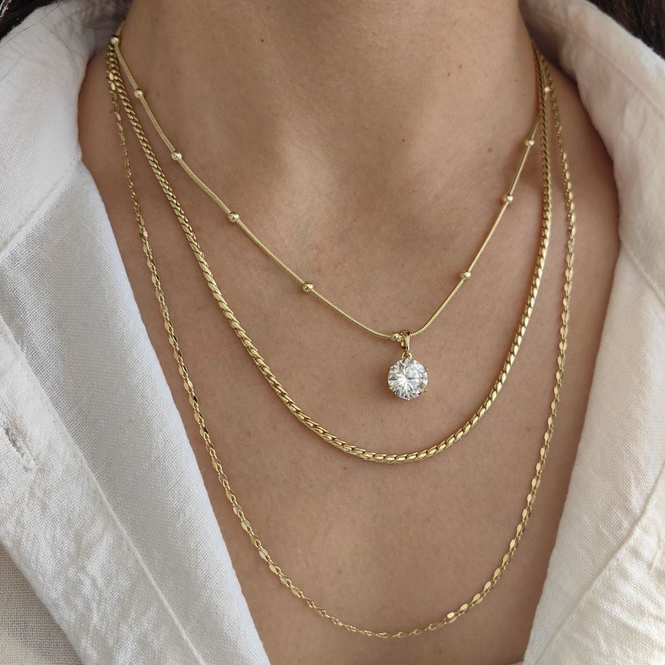 14 AYAR ALTIN RENGİNDE ZİNCİRLER