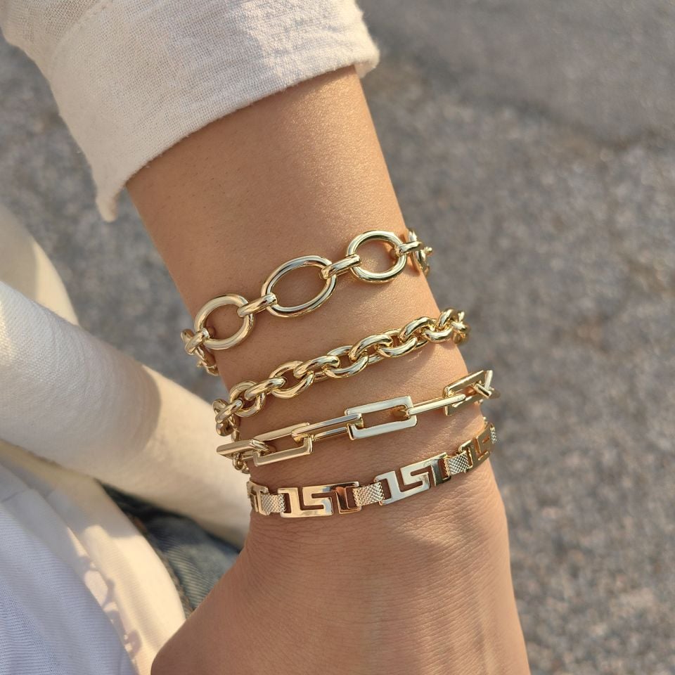 14K ALTIN KAPLAMA SPOR BİLEKLİKLER