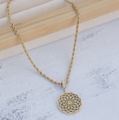 LOTUS ÇİÇEĞİ TAŞLI KOLYE