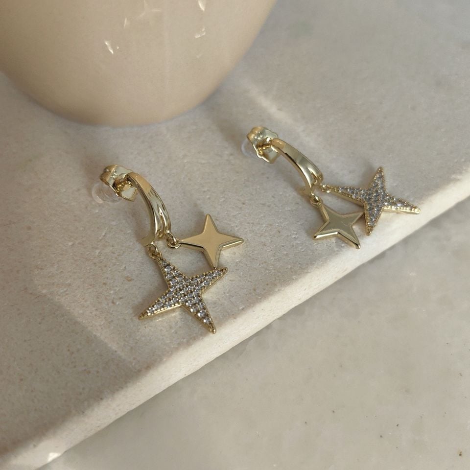 14 AYAR ALTIN KAPLAMA  YILDIZ KÜPE