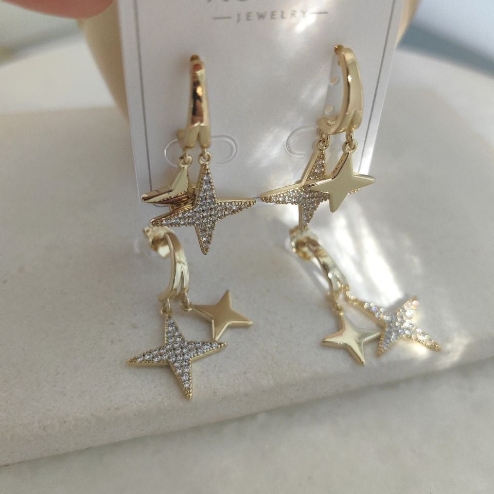 14 AYAR ALTIN KAPLAMA  YILDIZ KÜPE