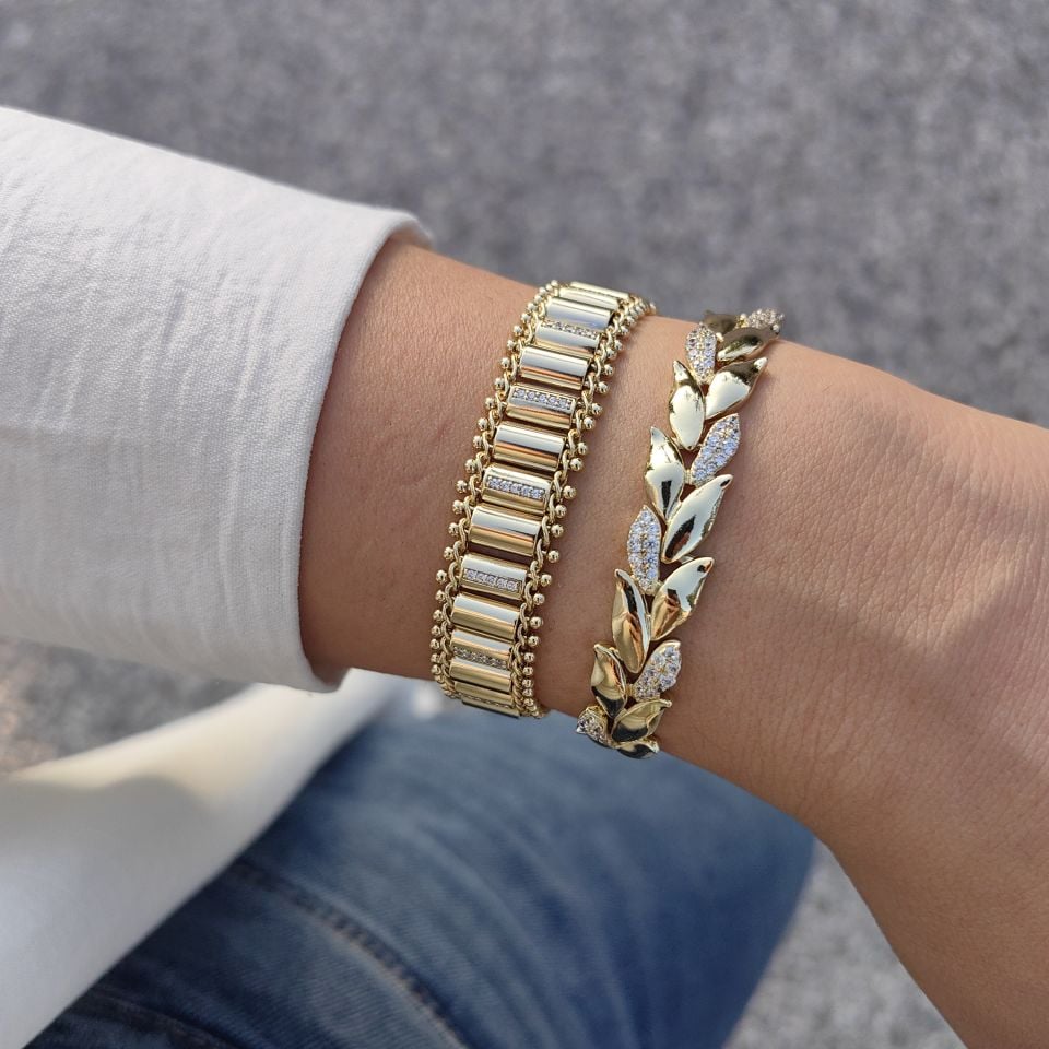 14K AYAR ALTIN KAPLAMA BİLEKLİK