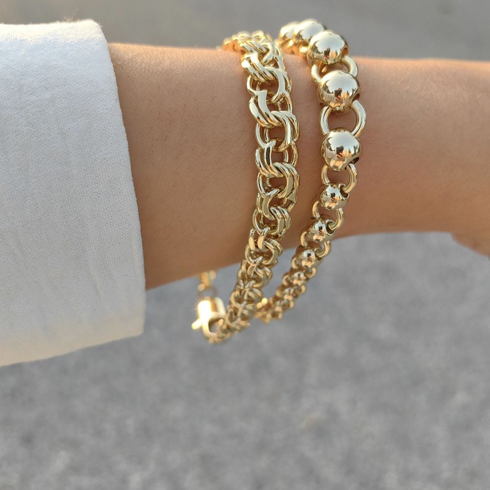 14K AYAR ALTIN KAPLAMA BİLEKLİKLER