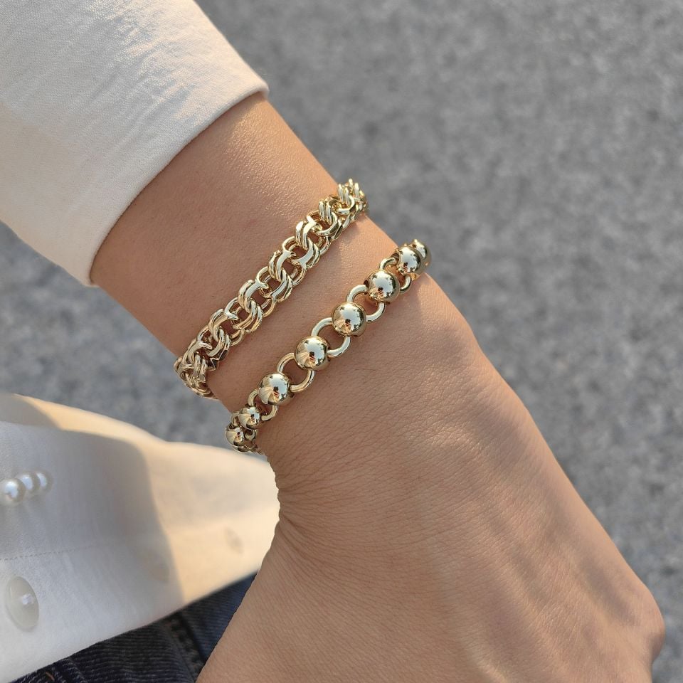 14K AYAR ALTIN KAPLAMA BİLEKLİKLER