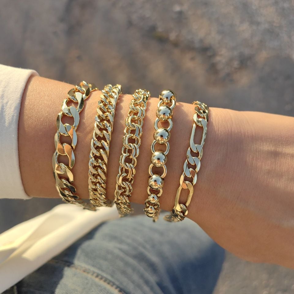 14K ALTIN KAPLAMA KLASİK BİLEKLİKLER