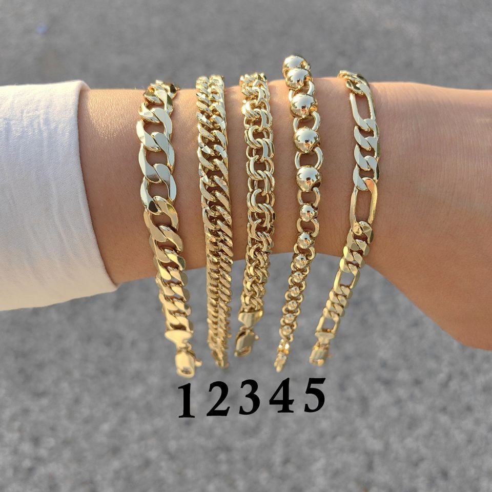 14K ALTIN KAPLAMA KLASİK BİLEKLİKLER