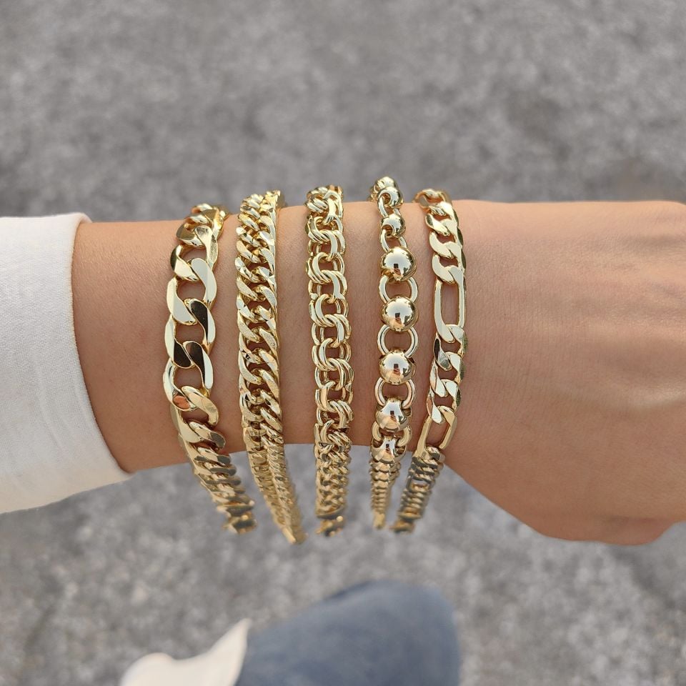 14K ALTIN KAPLAMA KLASİK BİLEKLİKLER