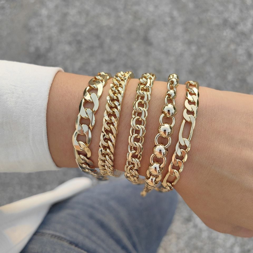 14K ALTIN KAPLAMA KLASİK BİLEKLİKLER