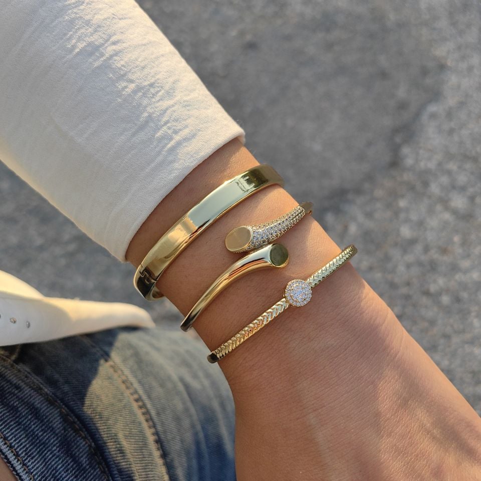 14K ALTIN KAPLAMA KELEPÇE BİLEZİKLER