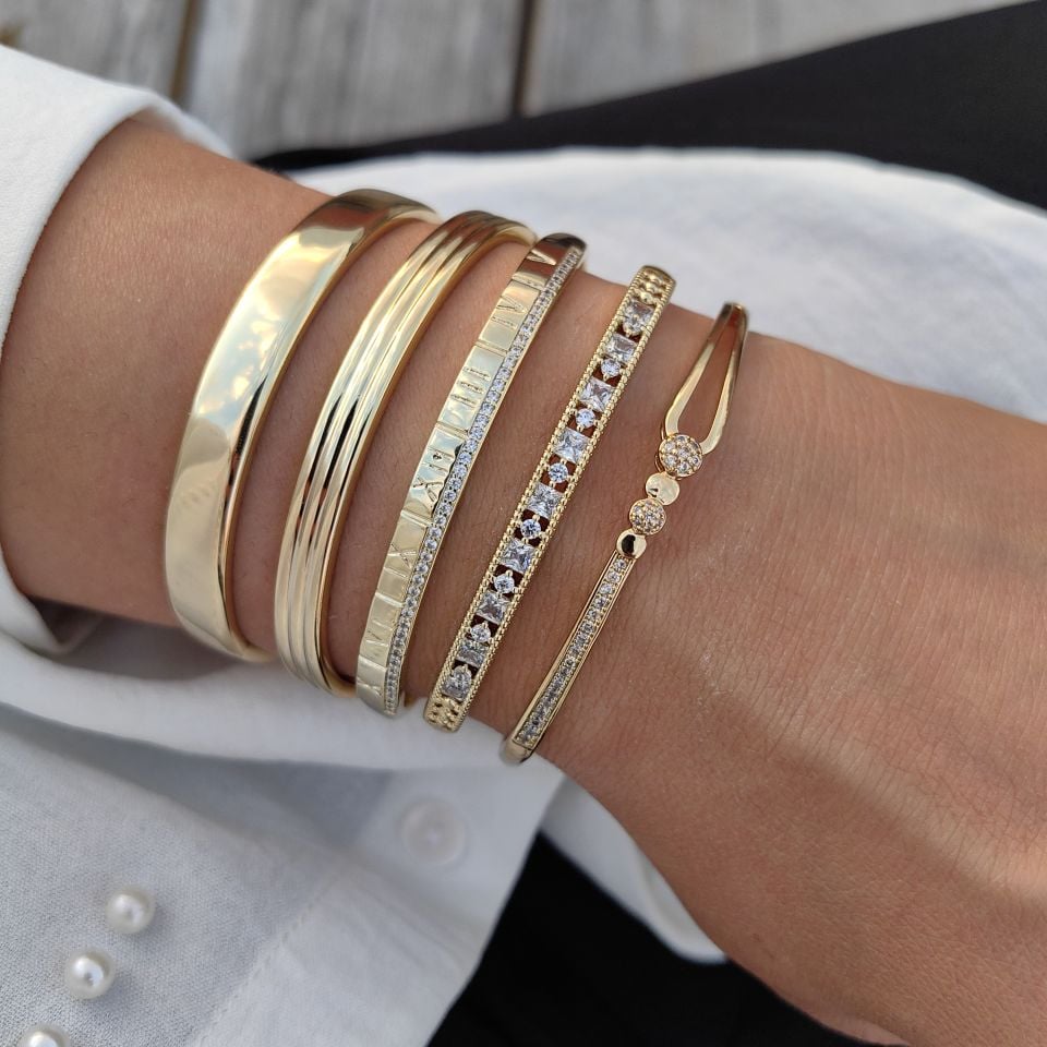 14 AYAR ALTIN RENGİ KUYUM KELEPÇE BİLEZİKLER