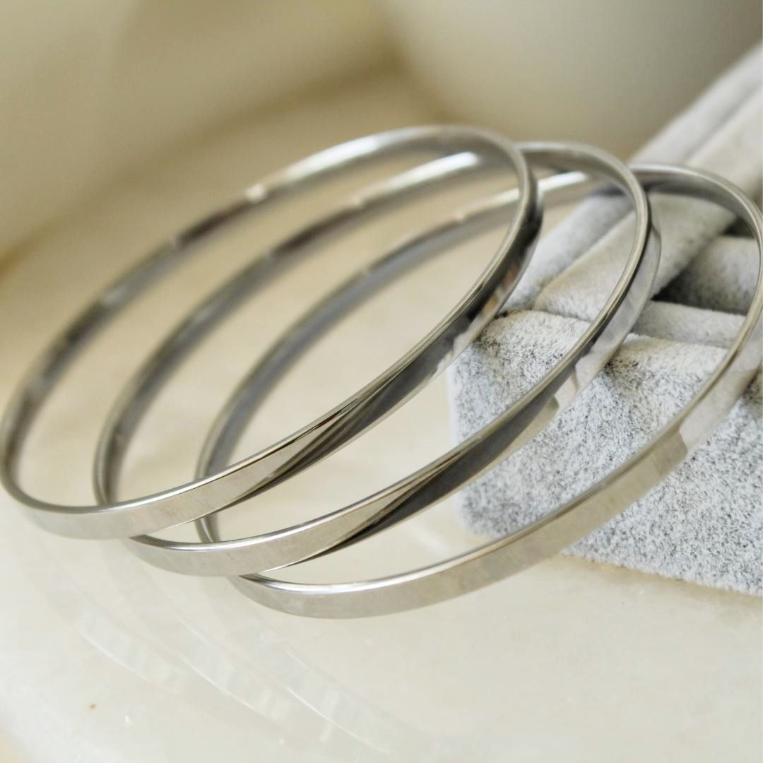 ÜÇLÜ SİLVER KALIN RAY BİLEZİK