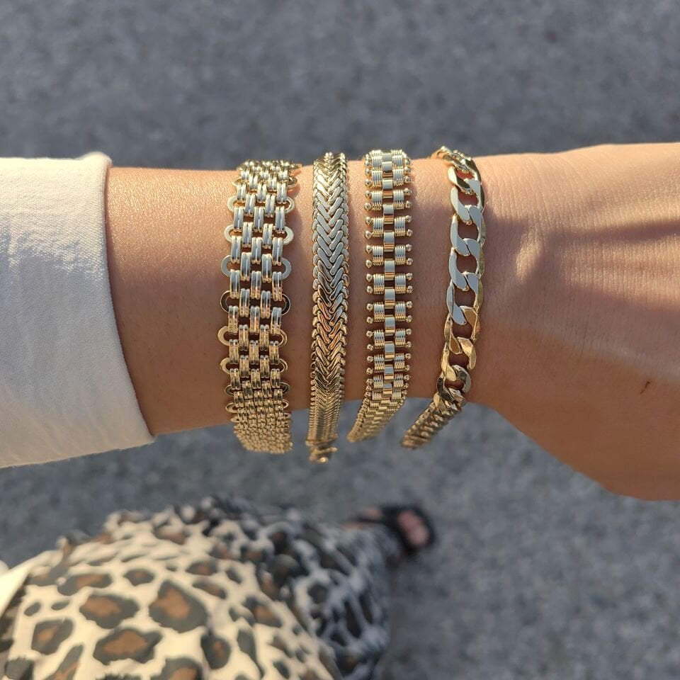 14 AYAR ALTIN KAPLAMA TAŞSIZ BİLEKLİKLER