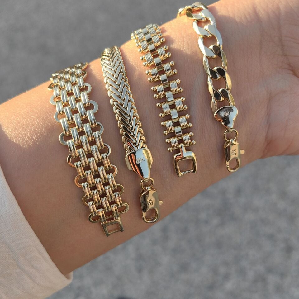 14 AYAR ALTIN KAPLAMA TAŞSIZ BİLEKLİKLER