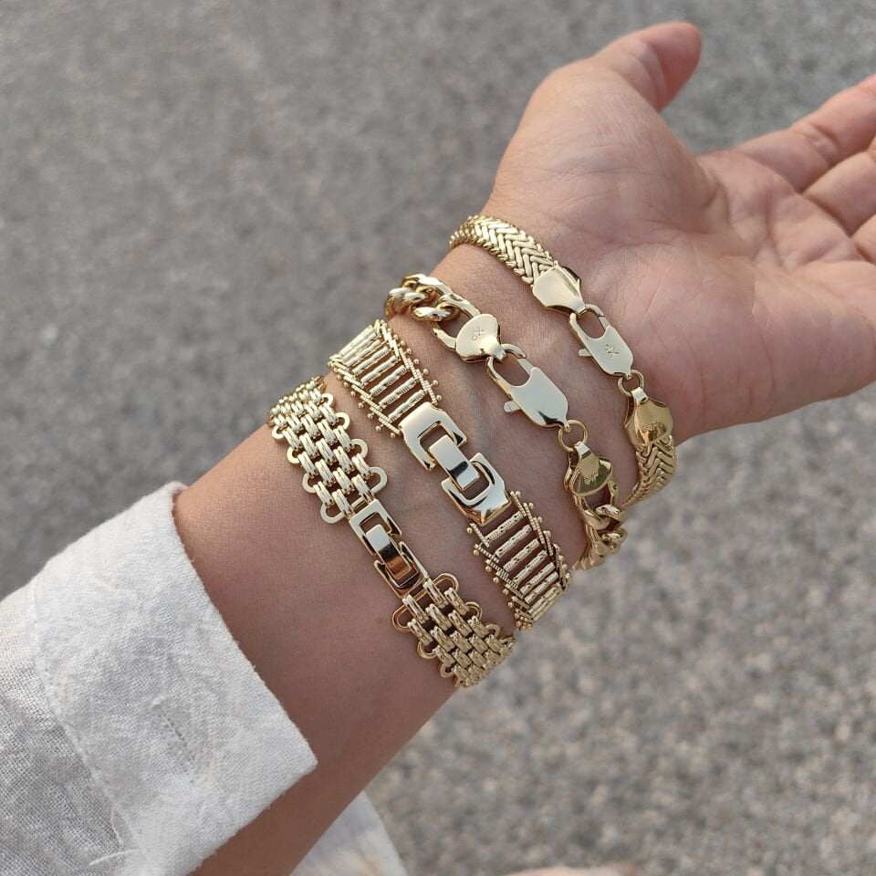 14K AYAR ALTIN KAPLAMA BİLEKLİKLER