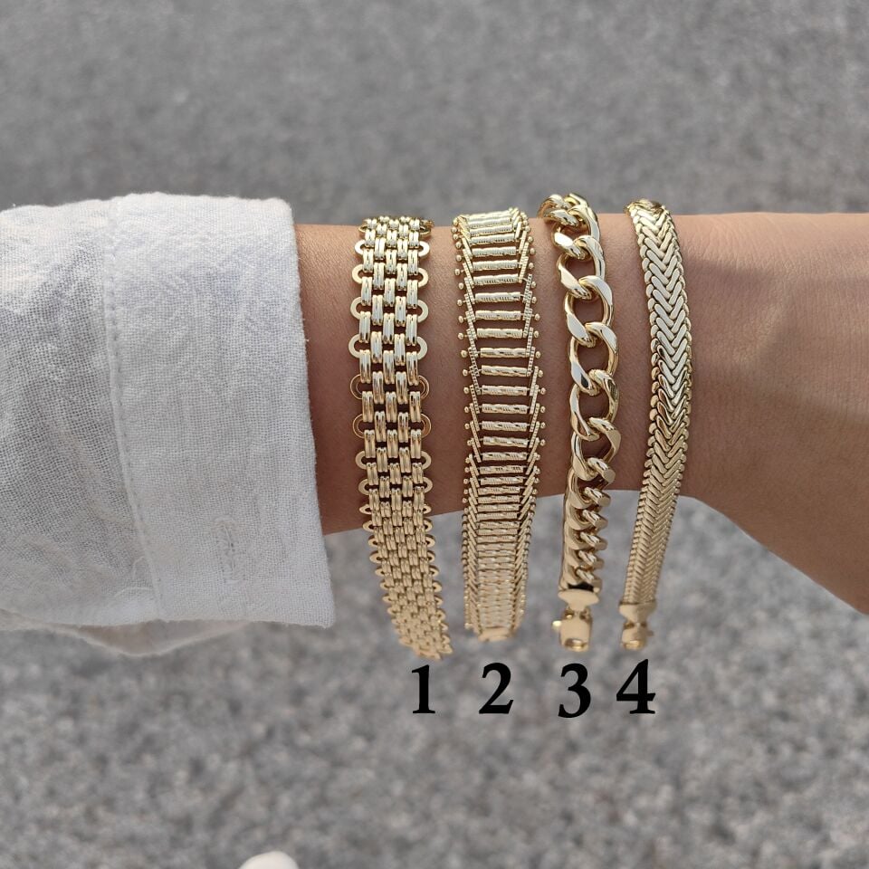 14K AYAR ALTIN KAPLAMA BİLEKLİKLER