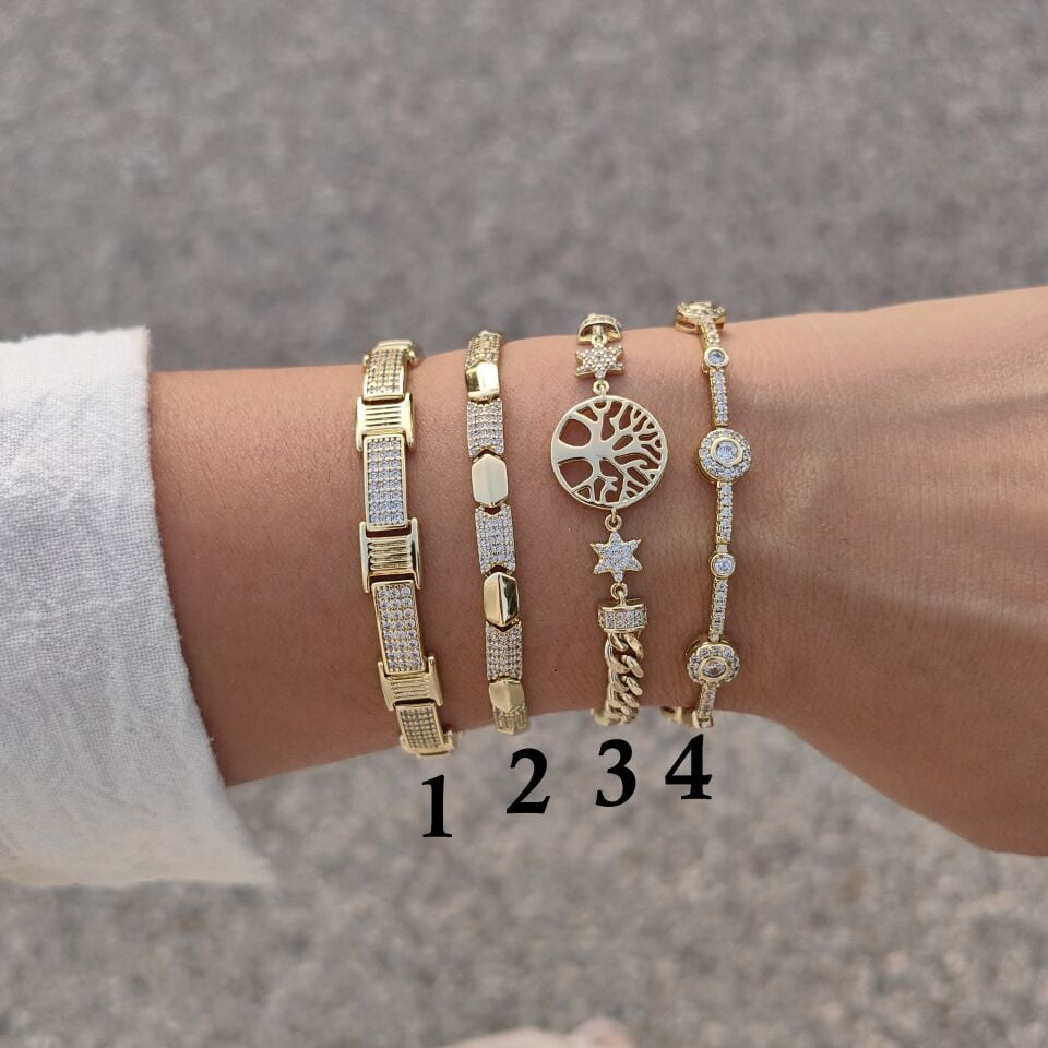 14K AYAR ALTIN KAPLAMA BİLEKLİKLER