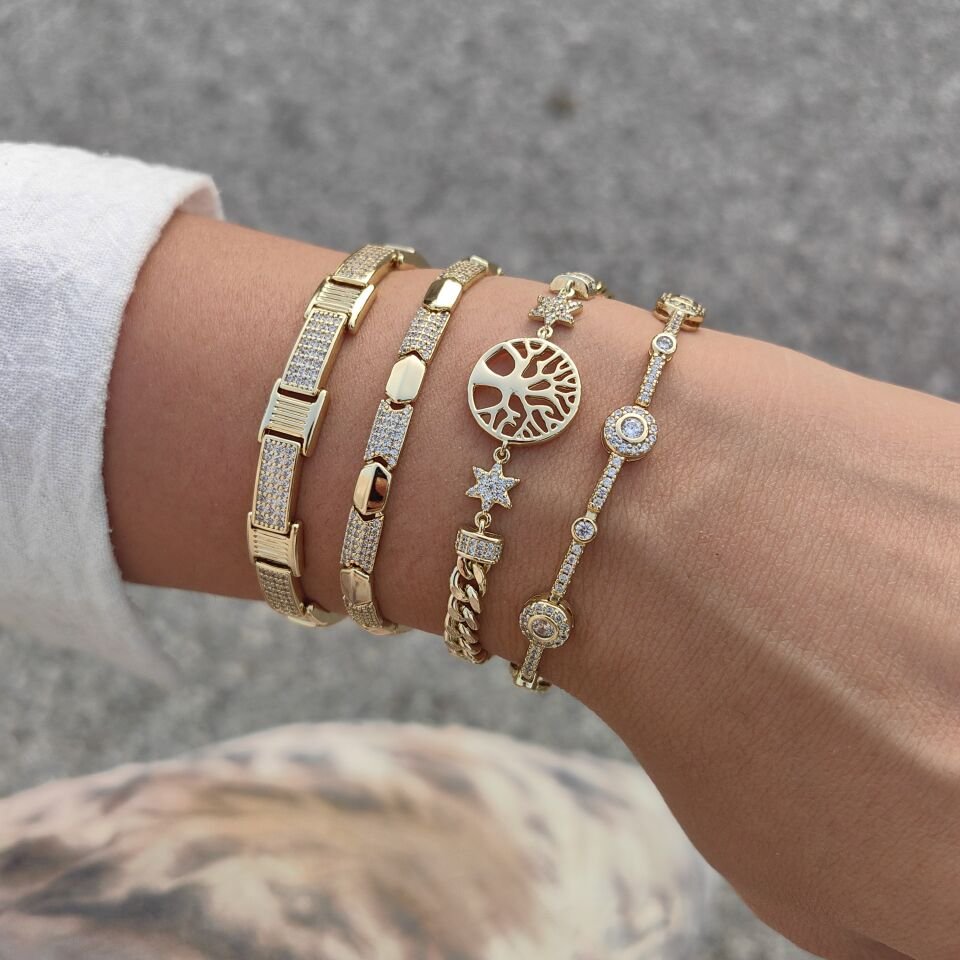 14K AYAR ALTIN KAPLAMA BİLEKLİKLER