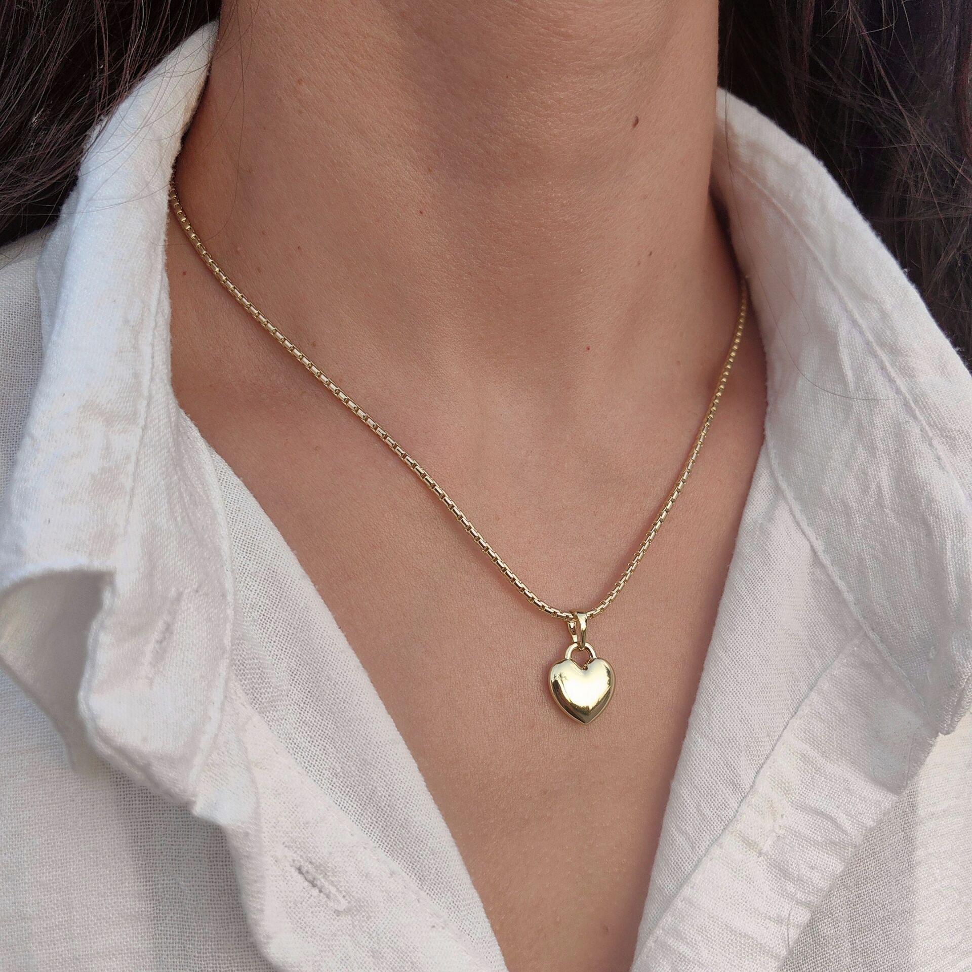 14K ALTIN KAPLAMA KALPLİ KOLYE