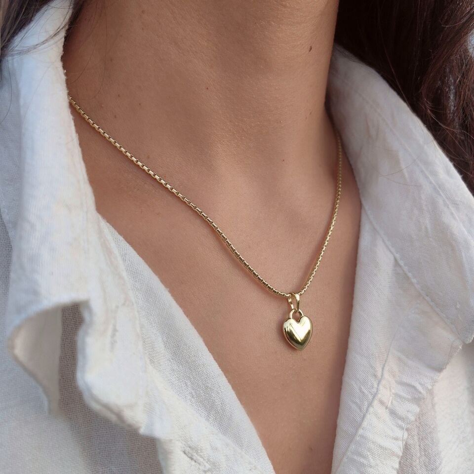 14K ALTIN KAPLAMA KALPLİ KOLYE