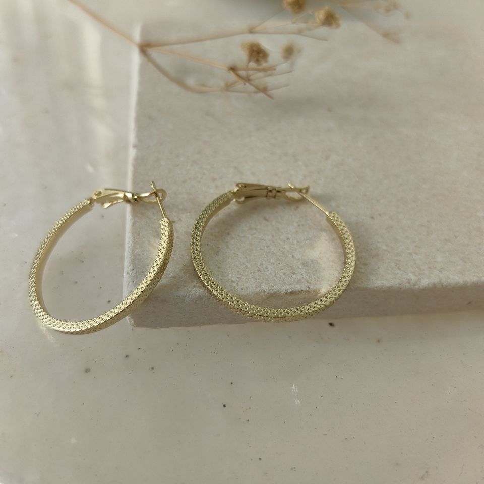 14K ALTIN KAPLAMA HALKA KÜPE