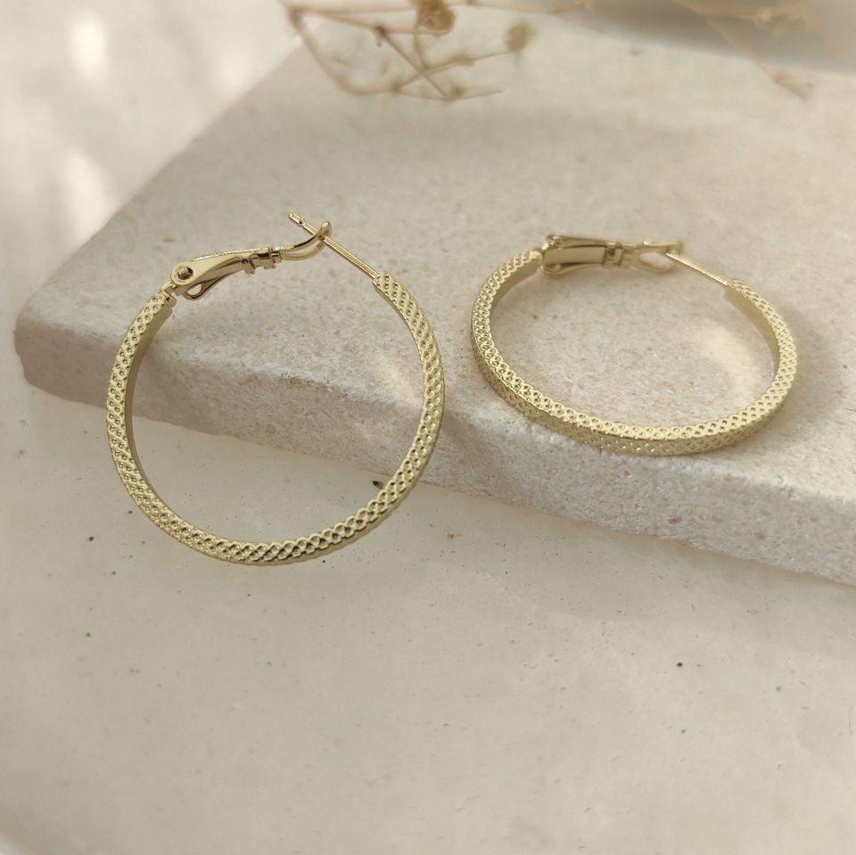 14K ALTIN KAPLAMA HALKA KÜPE