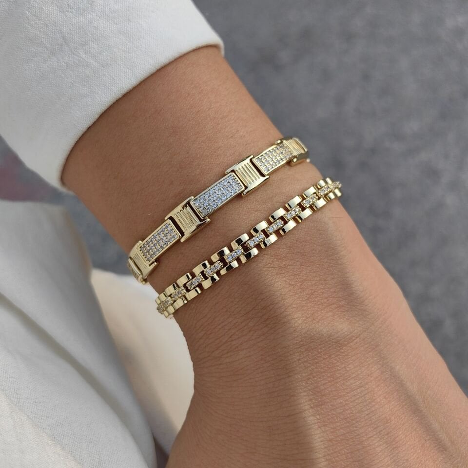 14K AYAR ALTIN KAPLAMA BİLEKLİKLER