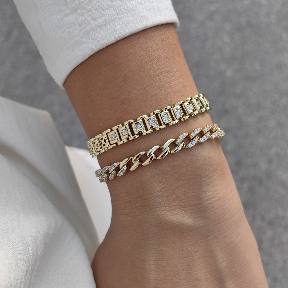 14K AYAR ALTIN KAPLAMA BİLEKLİKLER