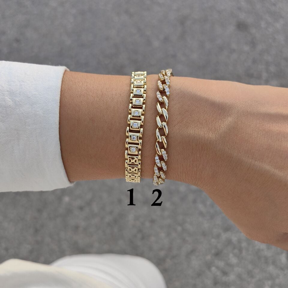 14K AYAR ALTIN KAPLAMA BİLEKLİKLER