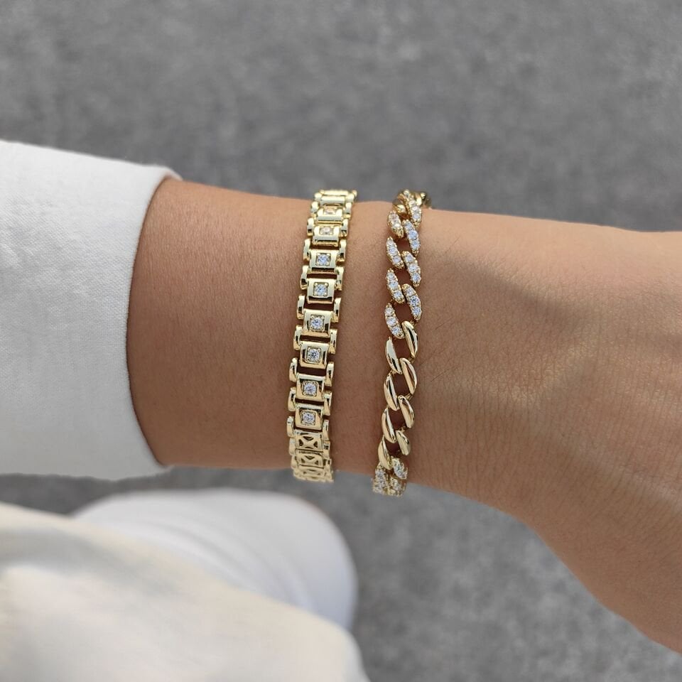 14K AYAR ALTIN KAPLAMA BİLEKLİKLER