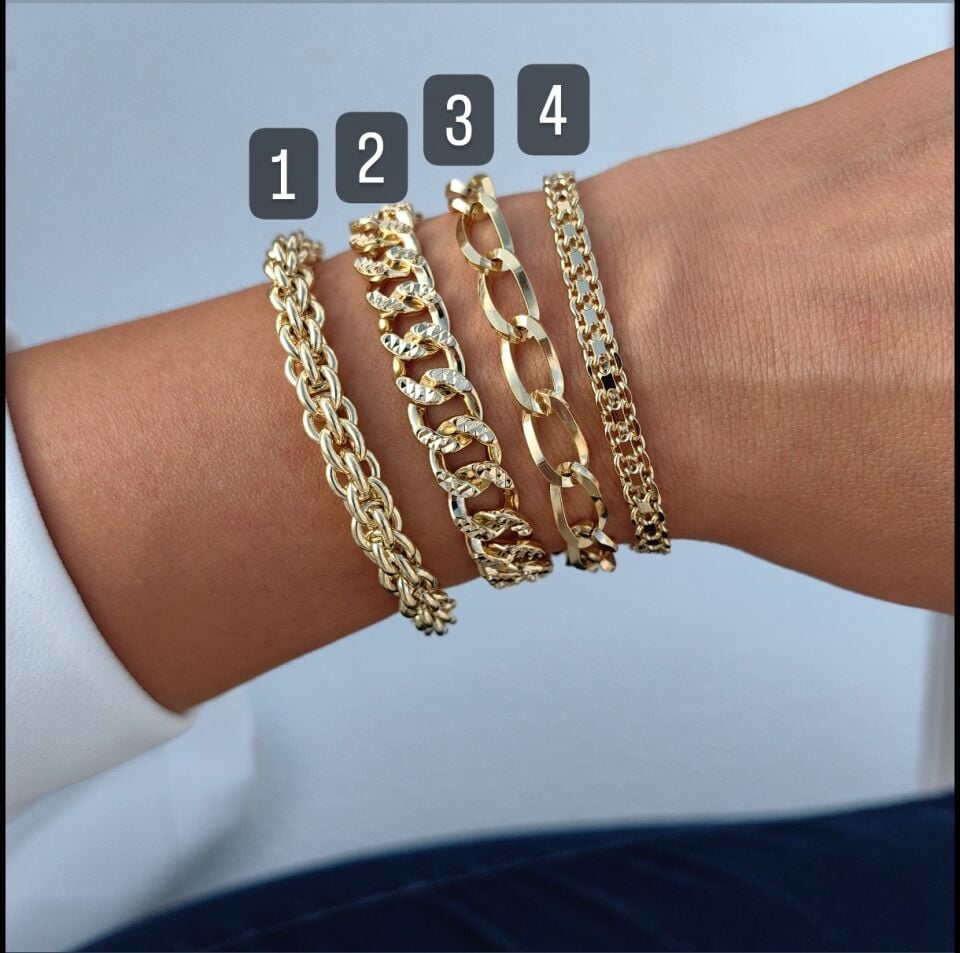 14 AYAR ALTIN RENGİNDE GOLD BİLEKLİK KOMBİN