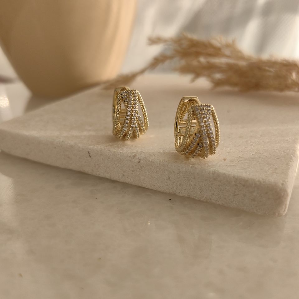 14K ALTIN KAPLAMA ZARİF KÜPE
